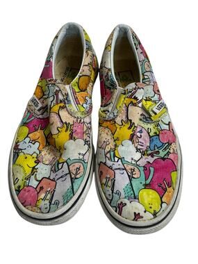 VANS x DALLAS CLAYTON Rainbow Cartoon Slip On Sneakers Size 12.5 Kids Unisex